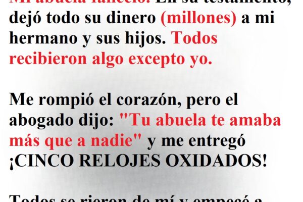 Linda hereda los relojes antiguos de su abuela y su hermano avaro se queda con una casa. Resulta que ella recibió casi 200.000 dólares – Historia del día